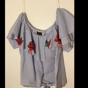 stripped off the shoulder summer top